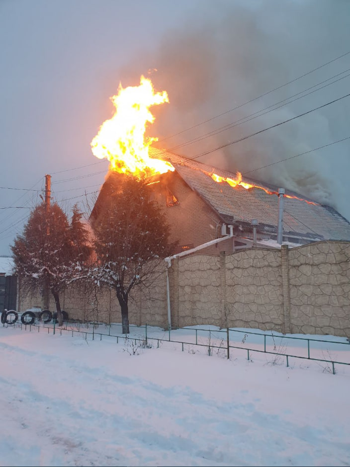 Photo: Burning house of Ruslan Anati's (C++ developer) family, Kharkiv, Ukraine. Russian soldiers shot the attic for fun.